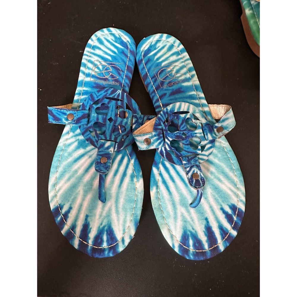 Everglades Blue Patterned‎ Flip Flops in 6 NWOB